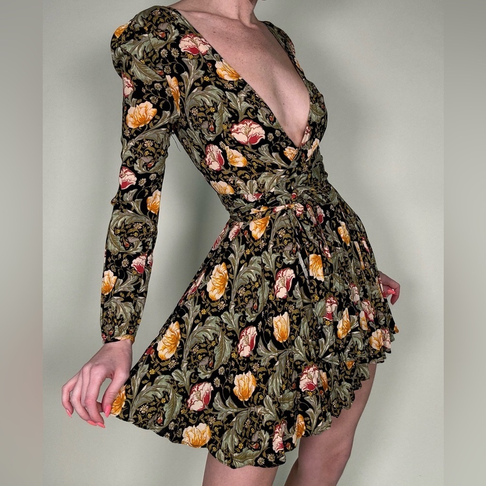 Ecoté Floral Wrap Mini Dress - Picture 3 of 5